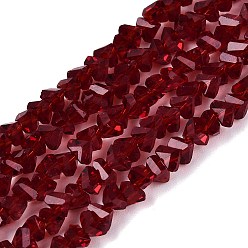 (123L) Белый крем непрозрачный блеск Прозрачные стеклянные бусины, треугольные, граненые, огнеупорный кирпич, 2~2.5x3.5~4x3.5~4 мм, отверстие : 0.8 мм, около 126~132 шт / нитка, 13.78~14.96'' (35~38 см)