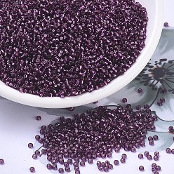 (RR1342) Dyed Silverlined Raspberry Миюки круглые бусины рокайль, японский бисер, 11/0, (р-р 1342) окрашенная серебристая малина, 11/0, 2x1.3 мм, отверстие : 0.8 мм, Около 1111 шт / 10 г