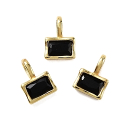 Черный Прямоугольник латуни микро проложит кубических прелести диоксида циркония, стойки покрытие, долговечный, без кадмия и без свинца, золотые, чёрные, 10.5x7.5x4 мм, отверстие : 4x2.5 мм