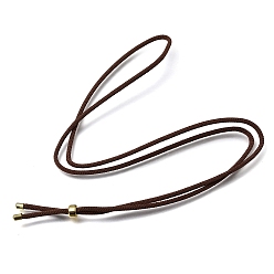 Coconut Brown 2.5MM Adjustable Braided Nylon Cords Necklace Making, with Golden Brass Finding, Coconut Brown, 27.56 inch(70cm)