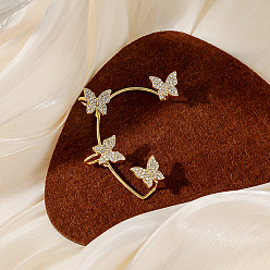 E5521-3/Right Ear-Gold Butterfly Ear Cuff - Fairy and Dynamic Earrings without Piercing.