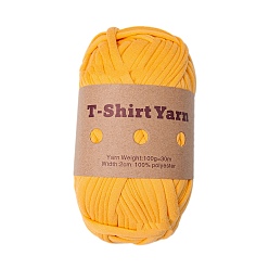 Orange Polyester Cloth Yarn, For Hand Knitting Thick Thread, Crochet Cloth Yarn, Orange, 20mm, about 32.81 Yards(30m)/Skein