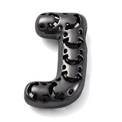 Letter J Латунные подвески, стойки покрытие, долговечный, без кадмия и без свинца, подвески с полыми буквами, буква J, 23x13x6 мм, отверстие : 4.7x3 мм