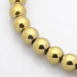 Golden Plated Electroplate Non-magnetic Synthetic Hematite Beads Strands, Flower/Plum Blossom, Golden Plated, 4x4x2mm, Hole: 1mm, about 117pcs/strand, 15.7 inch