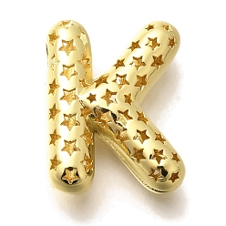 Letter K Полые медные подвески, стойки покрытие, долговечный, без кадмия и без свинца, письмо амулеты, Письмо K, 22x17x8 мм, отверстие : 4.7x3 мм