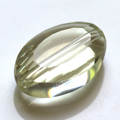 Light Khaki Imitation Austrian Crystal Beads, Grade AAA, Faceted, Oval, Light Khaki, 9.5x6x3mm, Hole: 0.7~0.9mm