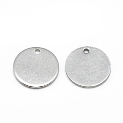 Stainless Steel Color 201 Stainless Steel Stamping Blank Tag Pendants, Flat Round, Stainless Steel Color, 40x1mm, Hole: 2mm