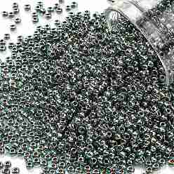 (990) Gilt Lined Aqua Тохо 11/0 круглые бусины, японский бисер, (990) золоченая подкладка цвета морской волны, 11/0, 2.2 мм, отверстие : 0.8 мм, Около 1110 шт / 10 г