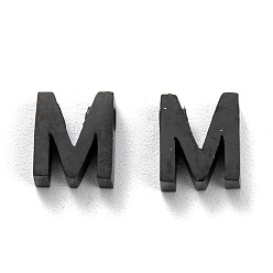 Letter M 304 Stainless Steel Charms, Alphabet, Electrophoresis Black, Letter.M, 8x7x3mm, Hole: 1.8mm