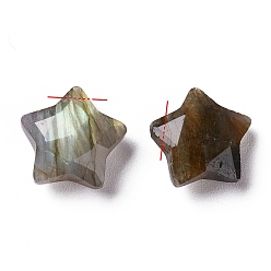 Labradorite Natural Labradorite Charms, Star, Faceted, 13~13.5x14~14.5x6~6.5mm, Hole: 0.8mm