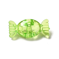 Зеленый газон Прозрачные акриловые бусины, конфеты, зеленый газон, 13x28x10 мм, отверстие : 3 мм, Около 360 шт / 500 г