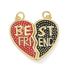 (52) Непрозрачная лаванда Латунь эмаль подвески, сердце прелести, с магнитным, сплит подвески, без свинца и без кадмия, стойки покрытие, долговечный, реальный 18 k позолоченный, разноцветные, 30x28.5x5 мм, Перейти кольцо: 5x0.9 мм, 3.2 мм внутренним диаметром