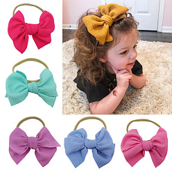 Mixed Color Nylon Elastic Baby Headbands for Girls, Hair Accessories, Bowknot, Mixed Color, 280~300mm