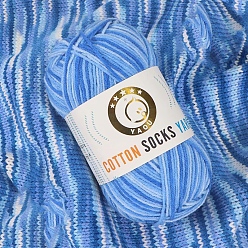 Dodger Blue 3-Ply Cotton Yarn, for Weaving, Knitting & Crochet, Dodger Blue, 2mm