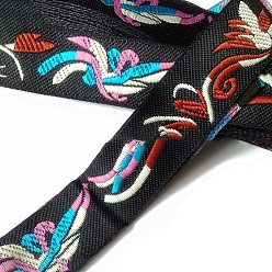 Bird 7M Ethnic Style Polyester Jacquard Ribbon, Garment Accessories, Bird, 1 inch(25mm), about 7.66 Yards(7m)/Roll