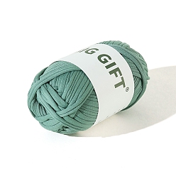 Cadet Blue Polyester Cloth Yarn, For Hand Knitting Thick Thread, Crochet Cloth Yarn, Cadet Blue, 5mm, about 32.81 Yards(30m)/Skein