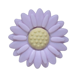 Lilac Flower Food Grade Eco-Friendly Silicone Focal Beads, Silicone Teething Beads, Lilac, 20x20mm