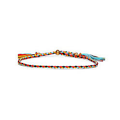 7 Adjustable Colorful Beaded Friendship Bracelet with Braided Pull Cord - Handmade