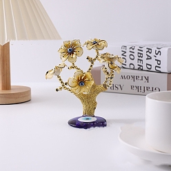 Gold Evil Eye Tree of Life Resin Figurines, for Home Office Desktop Feng Shui Decoration, Gold, 60x130mm