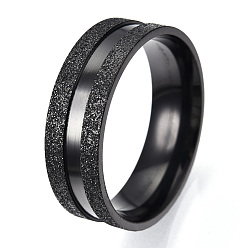 Черный 201 рифленое кольцо из нержавеющей стали для мужчин и женщин, электрофорез черный, размер США 14 (23 мм), широк: 8 мм