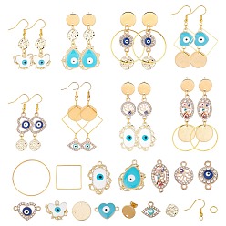 Mixed Color SUNNYCLUE 86Pcs Alloy Enamel Pendants & Rhinestone Links, Brass Linking Rings, 304 Stainless Steel Stud Earring Findings, Mixed Color, 86pcs/box