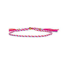 1 Adjustable Colorful Beaded Friendship Bracelet with Braided Pull Cord - Handmade
