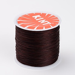 Saddle Brown Round Waxed Polyester Cords, Twisted Cord, Saddle Brown, 0.5mm, about 115.92 yards(106m)/roll