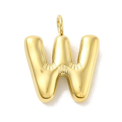 Letter W 304 Stainless Steel Pendants, Real 14K Gold Plated, Letter Charm, Letter W, 24x20x5mm, Hole: 4mm