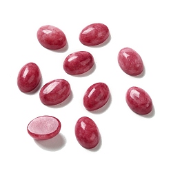 Jade Dyed Natural Jade Cabochons, Oval, Crimson, 10x14x5~7mm