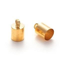 Golden Brass Cord Ends, Nickel Free, Golden, 9.5x6mm, Hole: 1.1mm, 5.5mm inner diameter