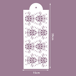 Цветок Шаблоны трафаретов для рисования пластиковых питомцев, прямоугольник с рисунком смешивания, цветочный узор, 390x150 мм