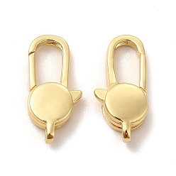 Real 18K Gold Plated Eco-Friendly Rack Plating Brass Lobster Claw Clasps, Long-Lasting Plated, Lead Free & Cadmium Free, Real 18K Gold Plated, 19x9x4mm, Hole: 1.5x1.7mm