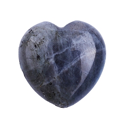 Labradorite Natural Labradorite Heart Palm Stone, Massage Tools, Pocket Stone for Energy Balancing Meditation, 30x30x15mm