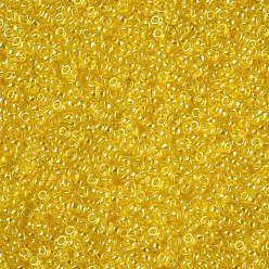 Шампанско-Желтый Fgb 6/0 круглый стеклянный бисер класса А, прозрачные цвета lustered, шампанское желтый, 6/0, 4x3 мм, отверстие : 1 мм, Около 4500 шт / фунт