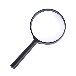 Black Plastic Magnifying Glass, Handheld Portable Children's Magnifying Glass for Reading Inspection, Hobbies & Crafts, Black, 120mm