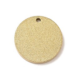 Golden 304 Stainless Steel Pendants Ion Plating(IP), Textured, Flat Round, Golden, 17.5x2mm, Hole: 1.4mm