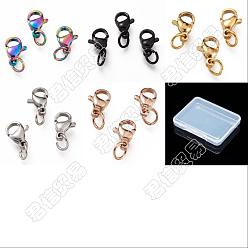 Mixed Color Nbeads 50Pcs 5 Colors 304 Stainless Steel Lobster Claw Clasps, With Jump Ring, Mixed Color, 10x7x3mm, Hole: 3.2mm, 10pcs/color