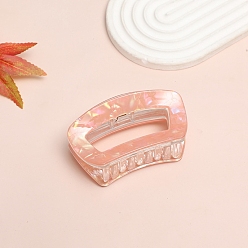 Легкий Лосось Заколки для волос с когтями из ацетата целлюлозы (смола), прямоугольные, светлый померанцевый, 97x50 мм