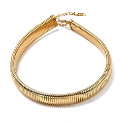 Золотой Ионное покрытие (IP) 304 плоские ожерелья-змейки из нержавеющей стали для женщин, золотые, 16.93 дюйм (43 см), 16 мм