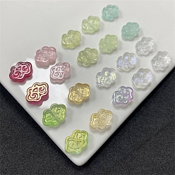 Mixed Color Transparent Czech Glass Beads, Auspicious Cloud, Mixed Color, 13x9mm