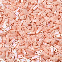 (QTL596) Opaque Tea Rose Luster Cuentas de tila de cuarto de miyuki, granos de la semilla japonés, 2 agujero, (qtl596) brillo rosa té opaco, 5x1.2x1.9 mm, agujero: 0.8 mm, Sobre 480 unidades / 10 g