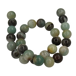 Flower Amazonite Natural Flower Amazonite Beads Strands, Round, 4mm, about 95 pcs/strand, 15.5 inch