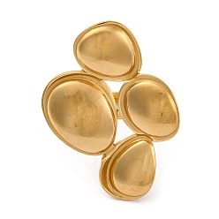 Золотой Ионное покрытие (ip) 304 манжетные кольца-капли из нержавеющей стали, Кольца для женщин, золотые, слеза: 28.5x28.5 мм, регулируемый