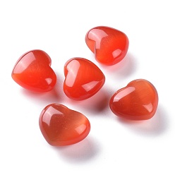 Red Cat Eye Beads, No Hole Beads, Heart, Red, 25x30x15mm