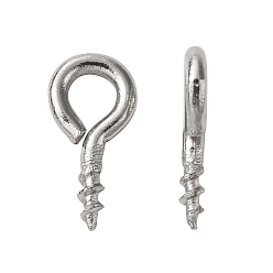 Нержавеющая Сталь Цвет Не тускнеет 304 нержавеющая сталь винт петля штифт скоба, за половину пробурено бисера, цвет нержавеющей стали, 8x4x1 мм, отверстие : 2 мм