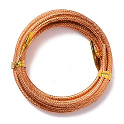 Персиковый Слойка Текстурированная алюминиевая проволока, гибкая металлическая проволока, для изготовления ювелирных изделий и цветочной проволоки, розовые, 12 датчик, 2 мм, 2 м / рулон (6.5 фут / рулон)