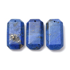 Ляпис-Лазурь Природный лазурит подвески, граненые прямоугольные подвески, 28x15x7 мм, отверстие : 1.4 мм