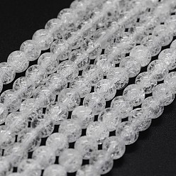Crackle Quartz Natural Crackle Quartz Beads Strands, Round, 10mm, Hole: 1mm, about 39pcs/strand, 15.7 inch
