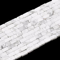 Howlite Natural Howlite Beads Strands, Cuboid, 4~5x2.5x2~2.5mm, Hole: 0.7mm, about 82pcs/strand, 14.96 inch(38cm)