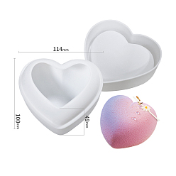 Heart Heart Soap Food Grade Silicone Molds, for DIY Soap Craft Making, Heart Pattern, 100x114x49mm